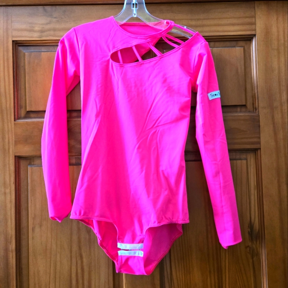 Women's Long Sleeve Pink BODY SUIT SIZE LG STAR STYLE